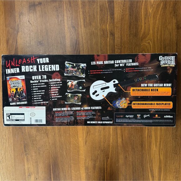 GUITAR HERO III 3 Nintendo Wii Legends Of Rock Bundle Game & Controller Box EUC - Picture 3 of 13